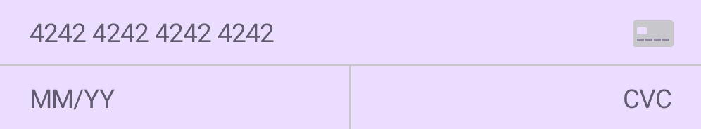 Screenshot of the Android PaymentCard with Rows styling