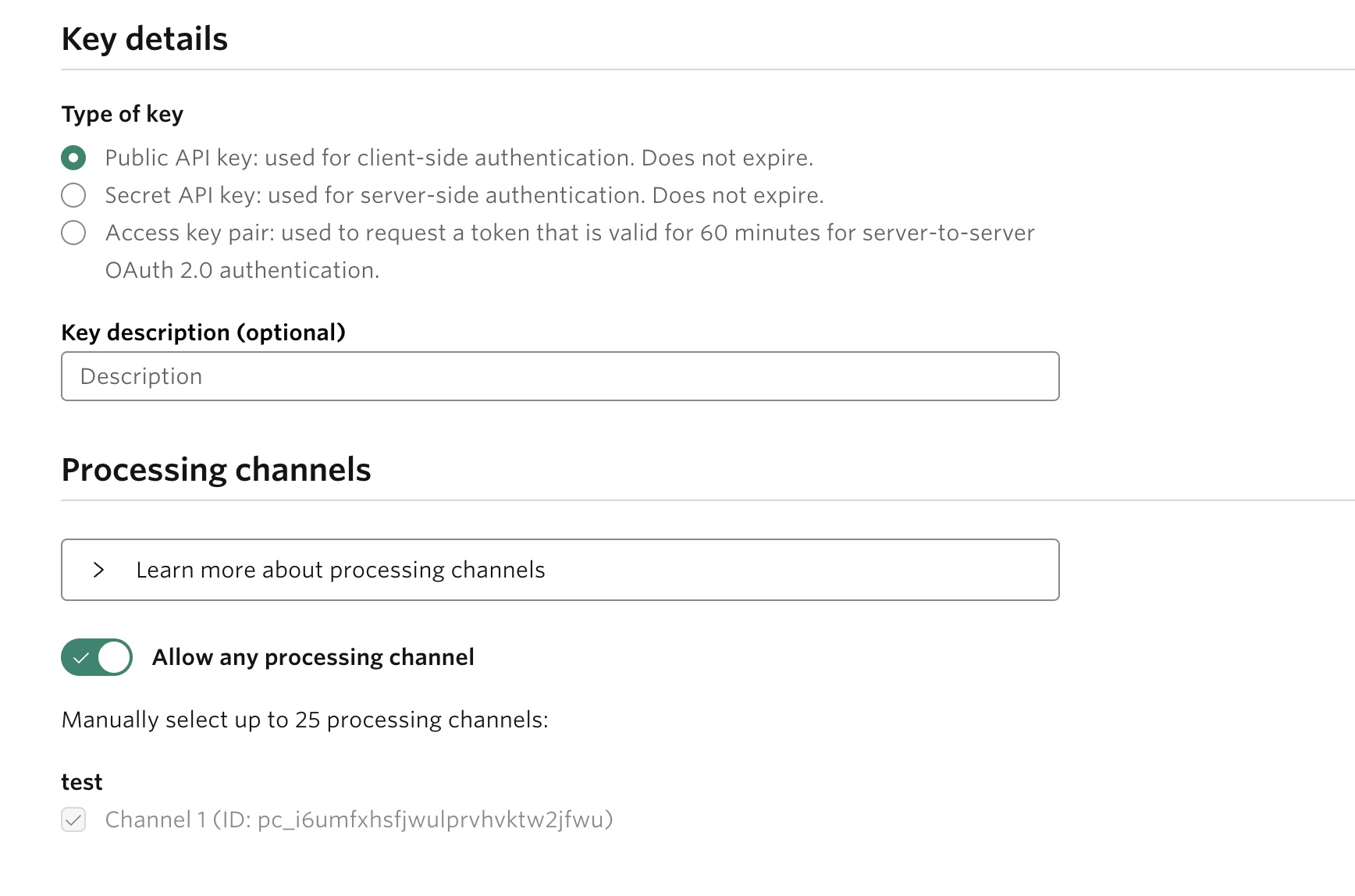 Checkout.com api key creation