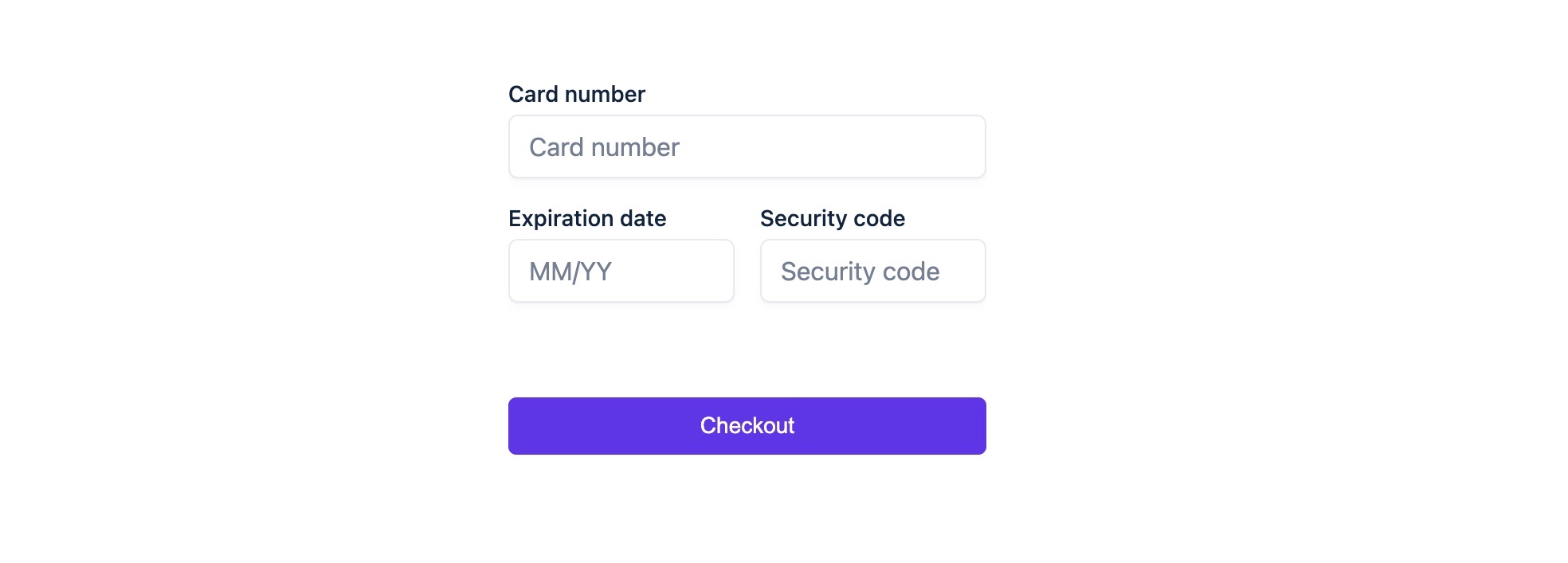 Screenshot of input form